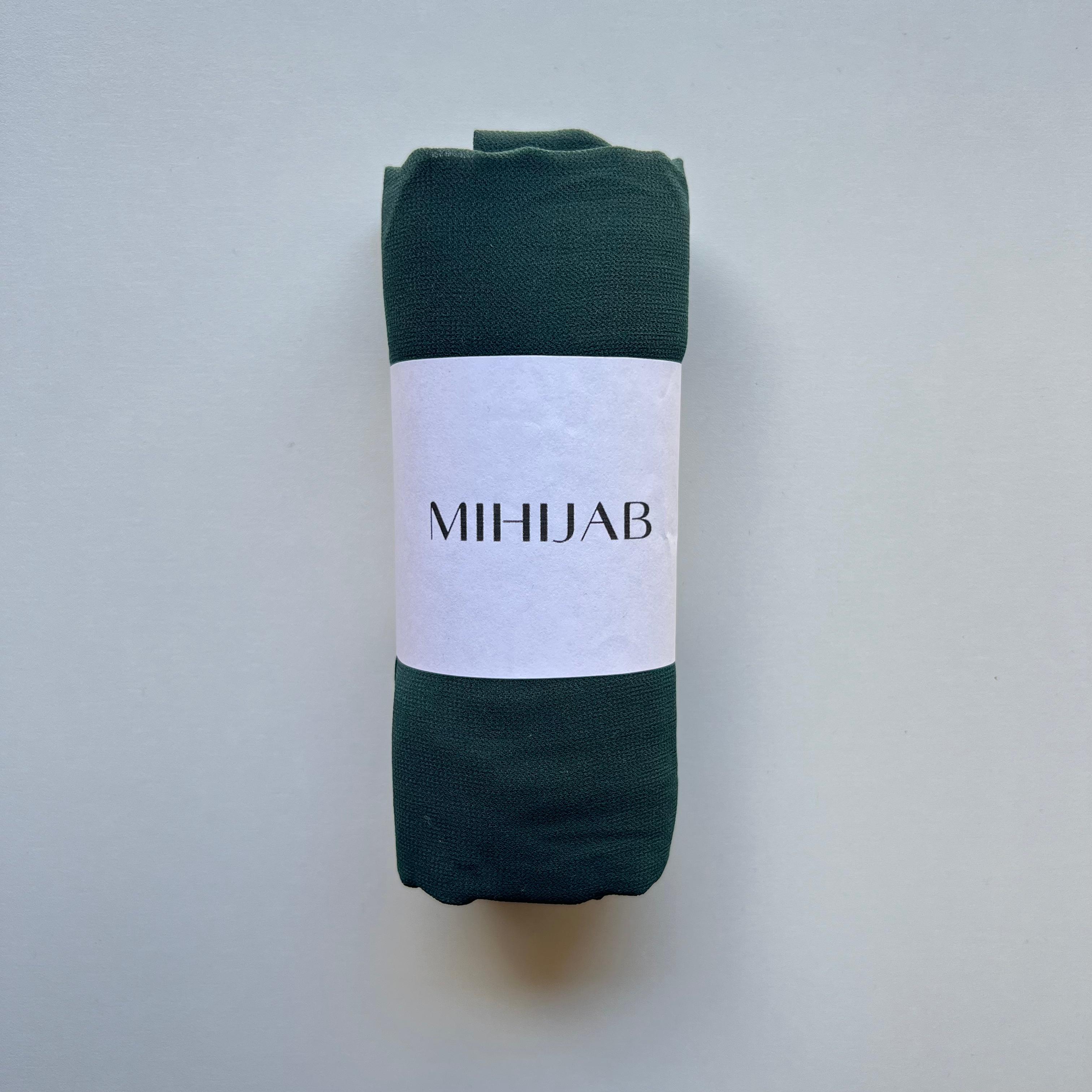 Hijab Chiffon Verde Oscuro