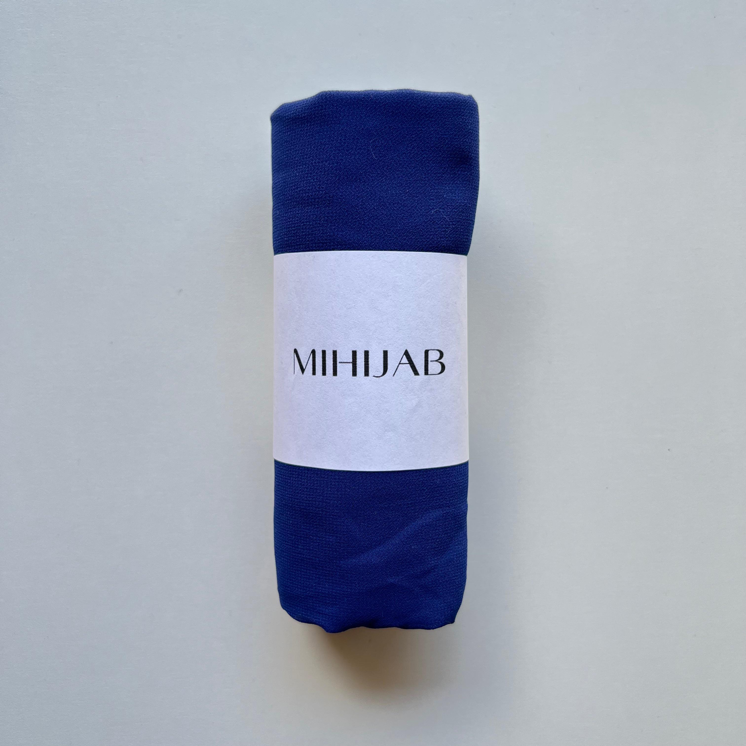 Hijab Chiffon Azul Oscuro