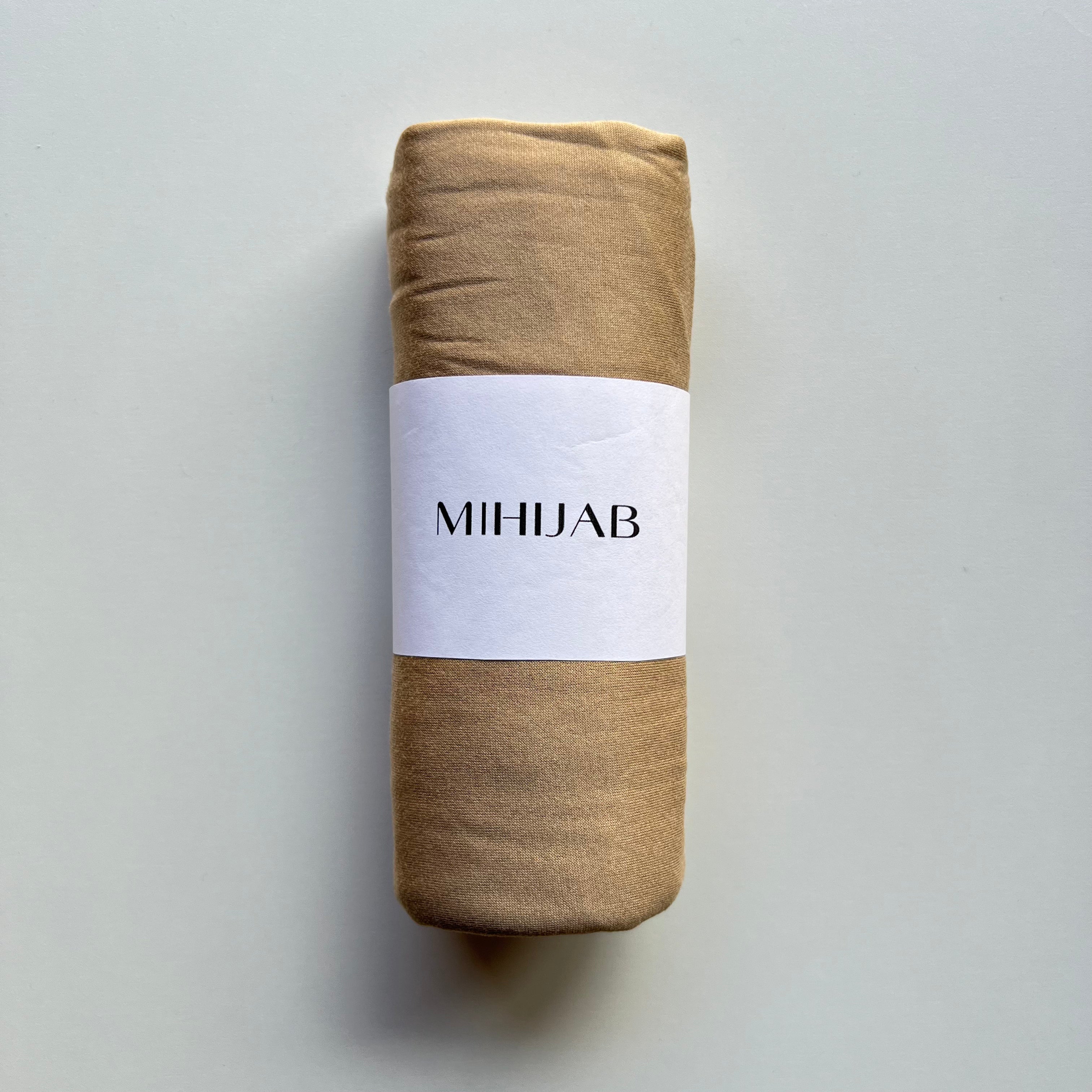 Hijab Jersey Marrón Crema