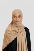 Hijab en lycra beige premium