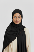 Hijab noir en lycra premium