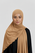Hijab camel en lycra premium