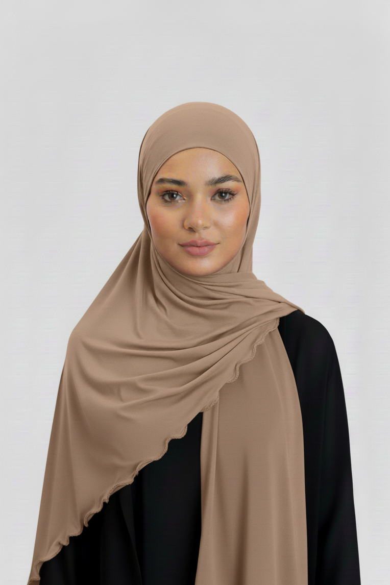 Hijab Lycra Premium Marrón Capuchino