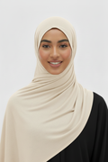 Hijab Jersey Premium Turquía Crudo Pastel