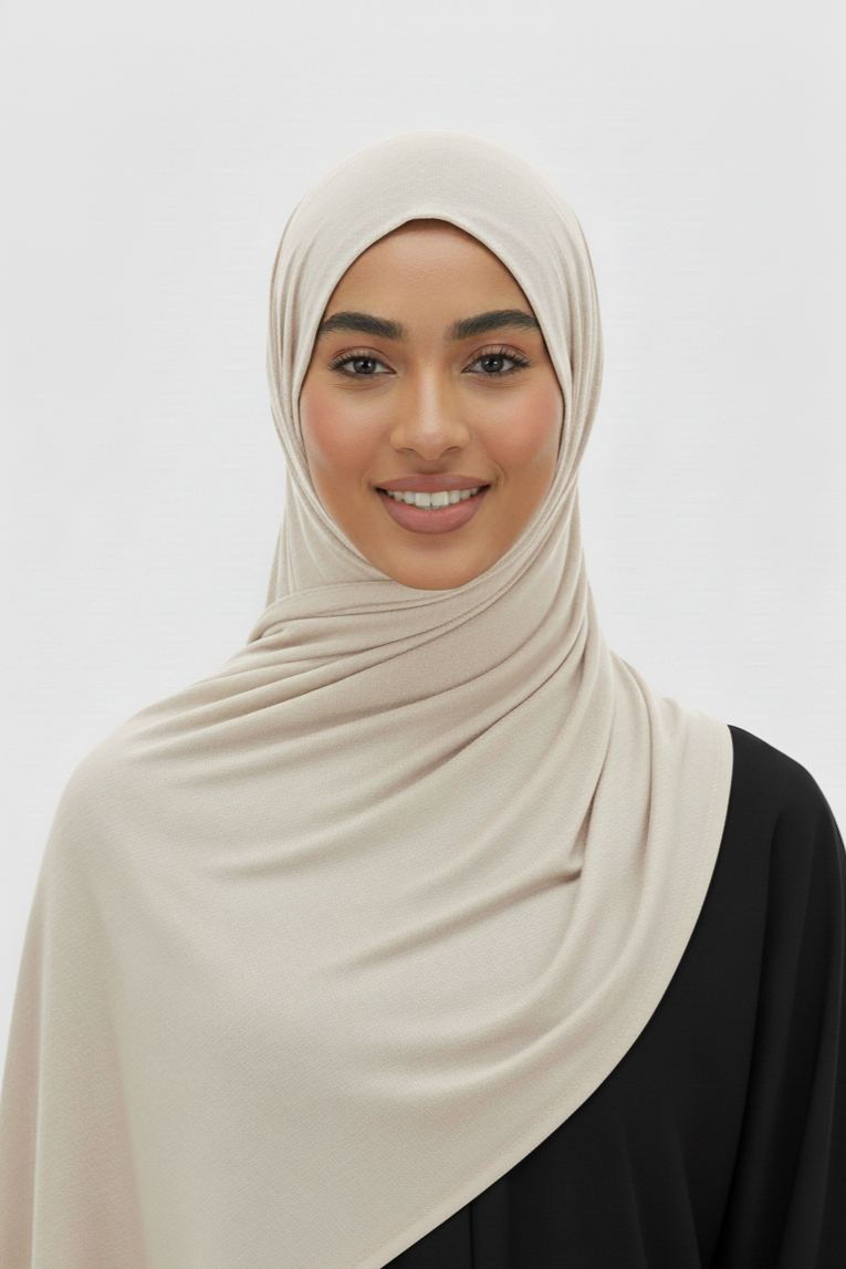 Hijab Jersey Premium Turquía Marfil