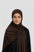 Hijab en lycra marron de qualité supérieure