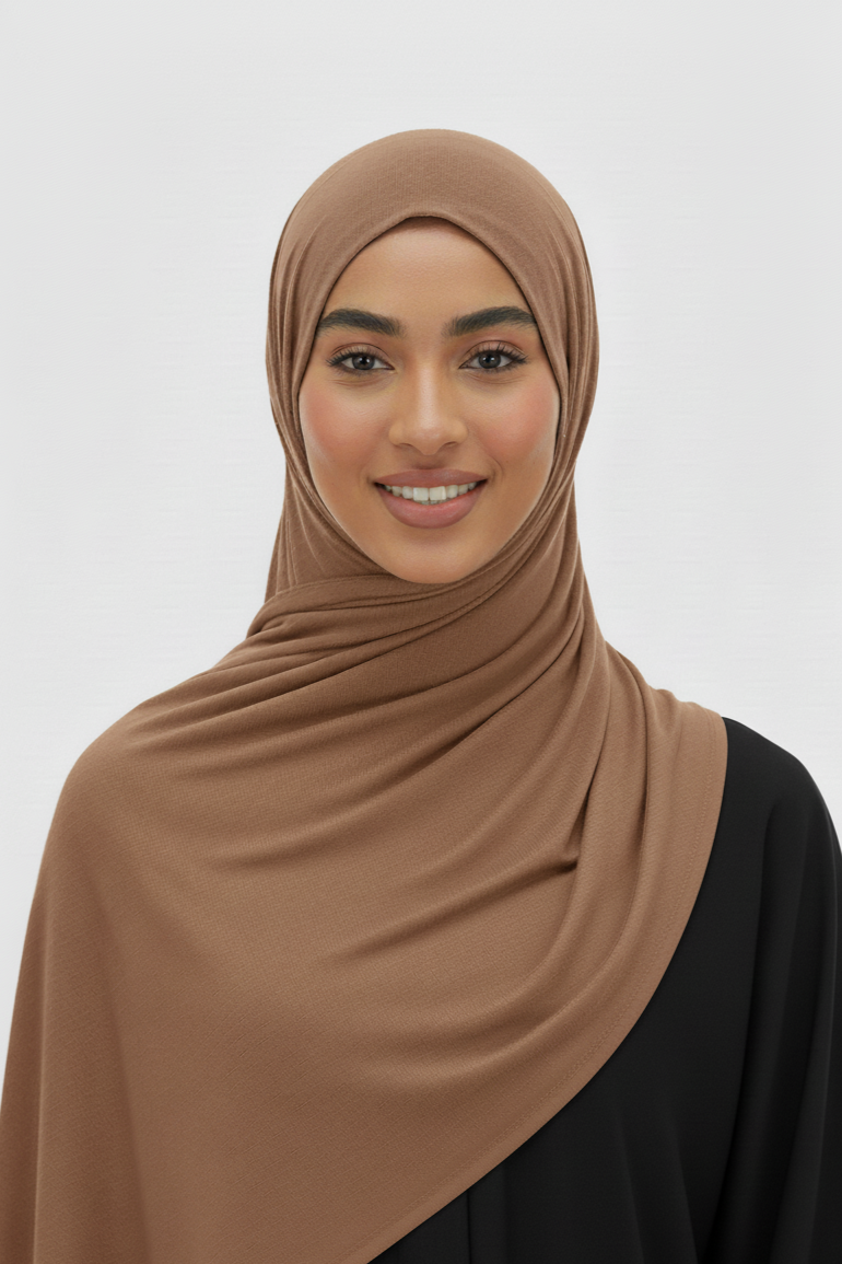 Hijab Jersey Premium Turquía Nuez